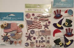 Lot Of 10 JOLEE’S BOUTIQUE K&Co Dimensional Scrapbooking Stickers USA PATRIOTIC
