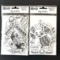 Dylusions Dy-cuts LOT of 2 Pks Scrapbook Collage Dogs Quirky Ephemera Dyary