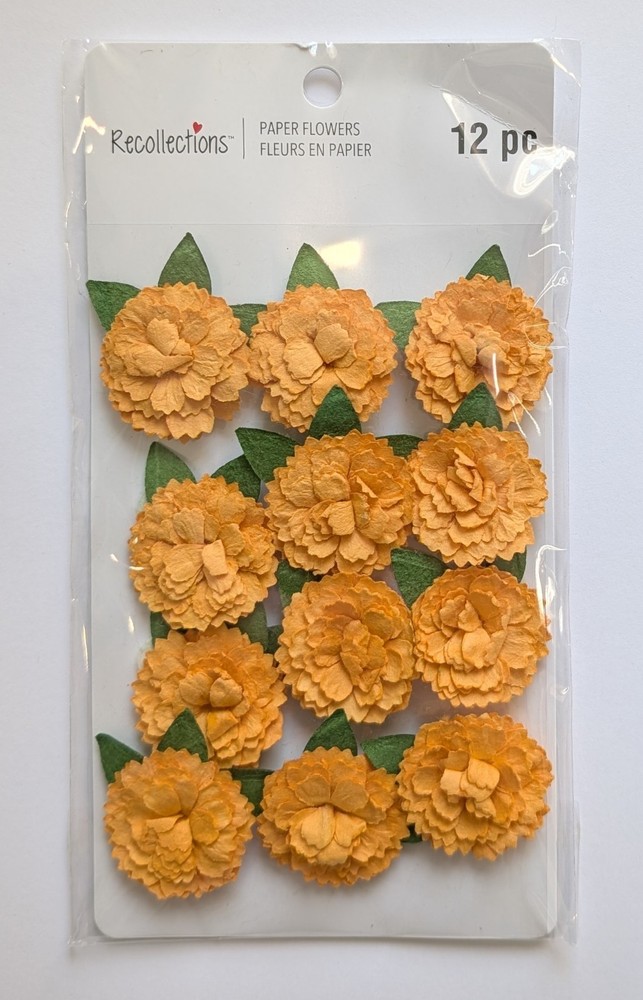 Marigolds Paper Flowers Scrapbooking Embellishments By Recollections