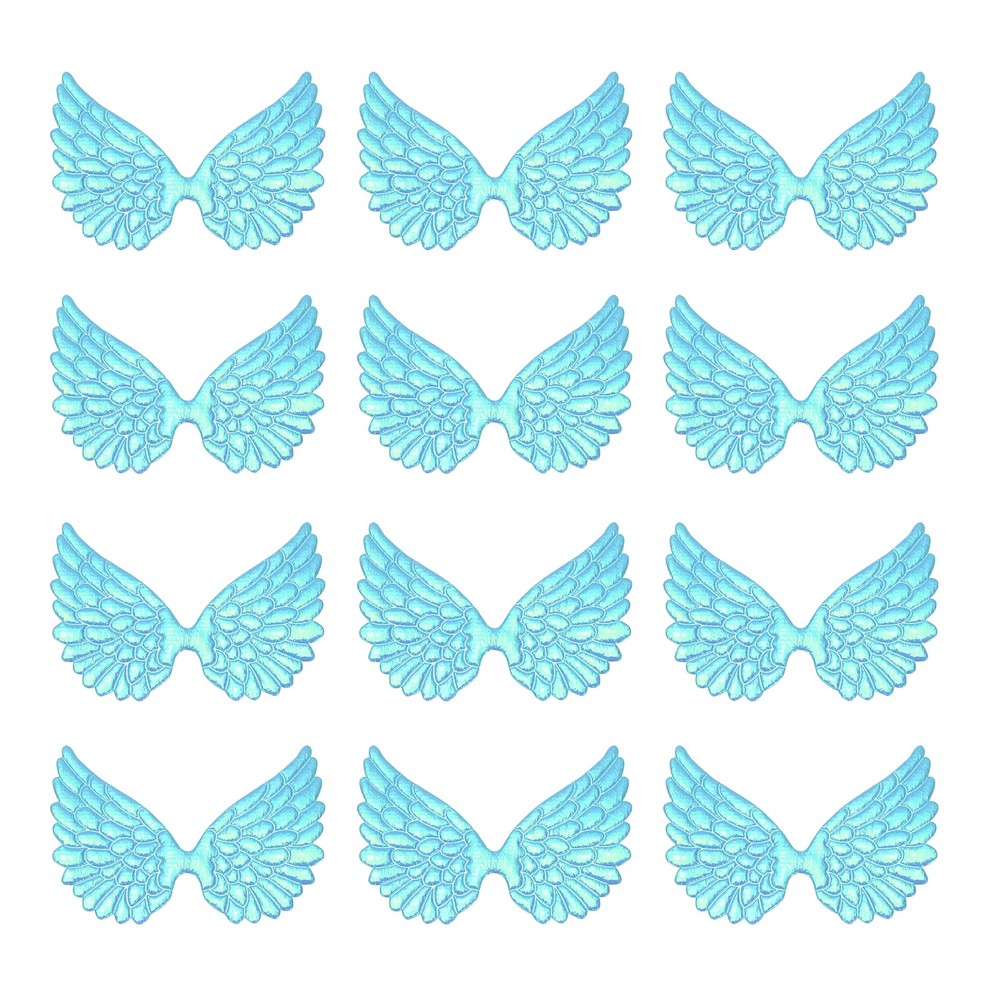 12Pcs Angel Wings for Crafts, Blue Wings Angel Wings(3.4 Inch)