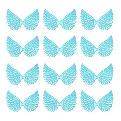 12Pcs Angel Wings for Crafts, Blue Wings Angel Wings(3.4 Inch)