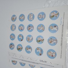 Hallmark Mary Hamilton Baby Angel Stickers – Full Sheet – andClouds Praying Vtg