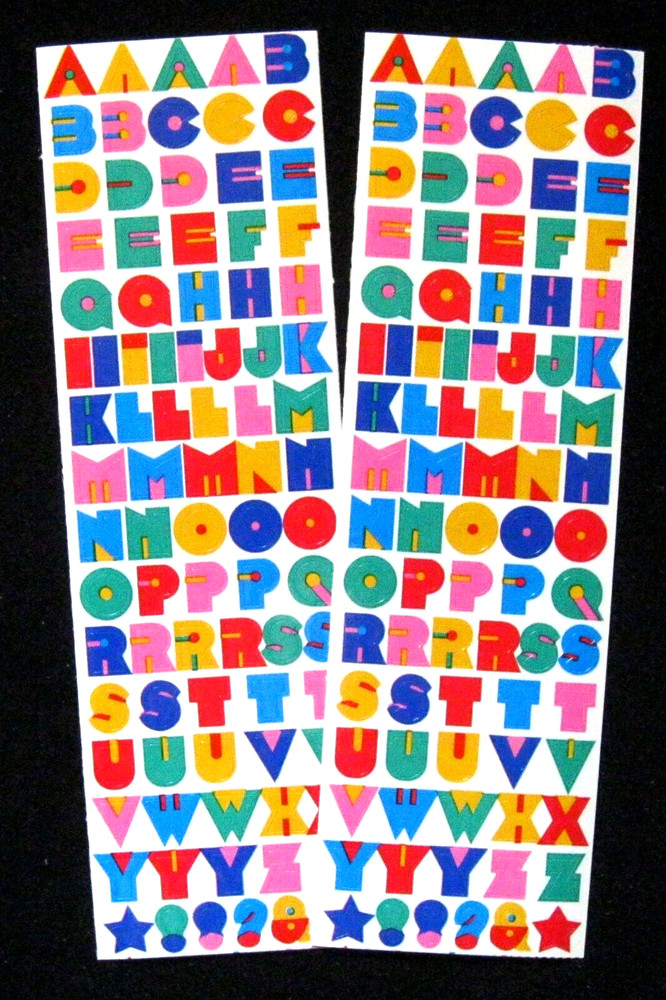 Mrs Grossman Two 2×6″ Sticker Sheets ‘Multicolor Alphabet’ Over 160 stickers tot