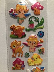 Kawaii Angels And Deer Puffy Glitter Stickers Sheet Scrapbooking Diary Kids