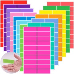 3″ x 1″ Colored Label Stickers, 840 Pcs in 14 Colors Rectangle Labels