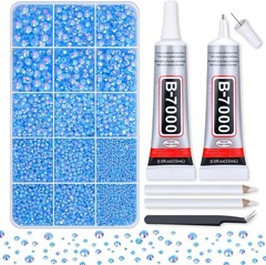 14000Pcs Light Blue Flatback Rhinestones with B7000 Glue for Stunning Crafts