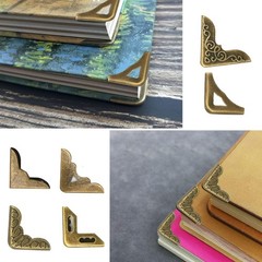 96PCS Metal Book Corner Protector, 24 Styles Iron Guard Edge Cover, Vintage Meta