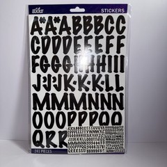 American Craft Thickers Sticko Alphabet Stickers Silver, Gold, Black Lot of 12