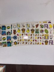 Vintage Highlights For Children Magazine Sticker File Box & Holiday Stickers Lot