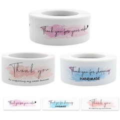 3 Rolls Thank You Stickers 1×3 Inch Sealing Labels for Small Business Packaging