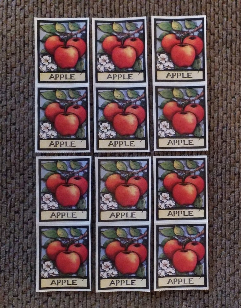 RA LANG APPLE STICKERS/LABELS – 12 Mods – Same Design – Great Condition