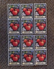 RA LANG APPLE STICKERS/LABELS – 12 Mods – Same Design – Great Condition