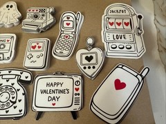 Retro Valentine Sticker Lot. Y2K Tech, Cassette, Flip Phone, Gameboy, Love Icons