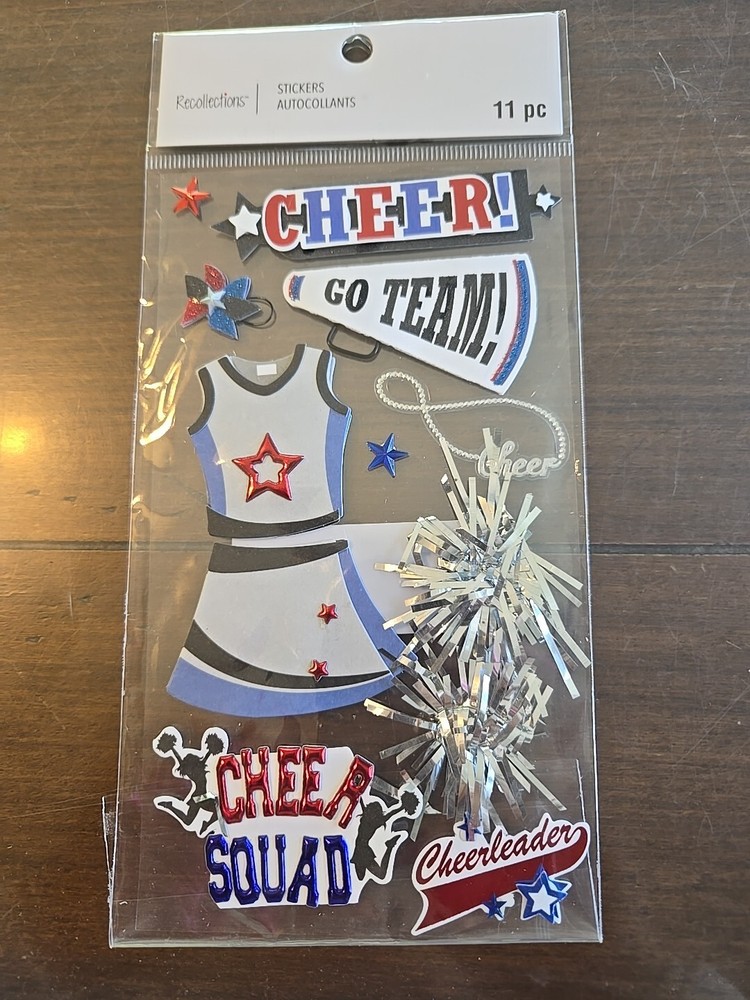 Recollections CHEER GO TEAM CHEER SQUAD Scrapbooking Stickers
