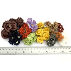 3 Sets Mixed Autumn Thanksgiving Paper Flower Scrapbook Halloween (Fall-A3/A)