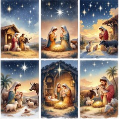 Nativity Decoupage Rice Paper For Ornament-Wood Art A4 1 Sheet