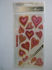 Stickopotamus/Sticko VELLUM HEARTS Binder Sheet Scrapbook Stickers VM-45