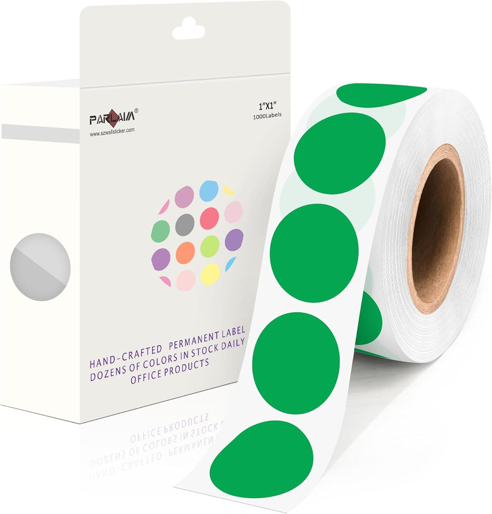 1000 Pack, Green Dot Stickers 1 Inch round Circle Labels Garage Sale Stickers