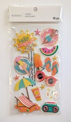 Hello Summer Beach Pool Vacation Scrapbooking Stickers by Recollections