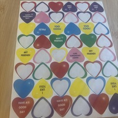 Vtg 90s Candy Heart Stickers I Like You Valentine Friends Love