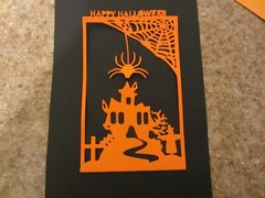 4 Halloween Haunted House Die Cut Embelishments Orange