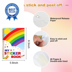 Reusable Sticker Storage Book Collecting Album 5.8 x 8.3 inches, white