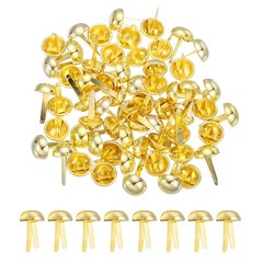120Pcs Brads Paper Fasteners, 12×20 mm Metal Round Head Split Pins, Golden
