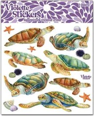 Violette Stickers 2 Sheets Sea Turtles Star Fish Seashells Blue Green