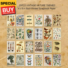 150 Sheets of Scrapbook Paper, Aesthetic Vintage Scrapbooking Supplies Pack, Eph