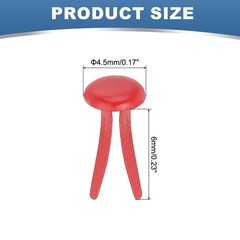 1000 PCS Paper Brass Fasteners Split Pins, Red, 4.5 x 8 mm
