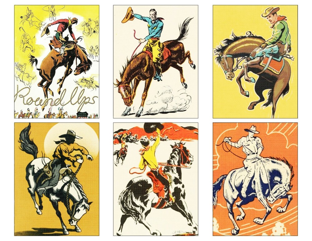 Handmade Vintage Retro Cowboy Western Crafting STICKERS – Just Cut & Use!