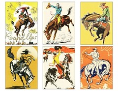 Handmade Vintage Retro Cowboy Western Crafting STICKERS – Just Cut & Use!
