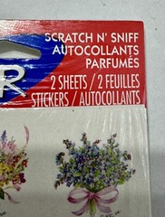 Scratch N Sniff Stickers Flowers Floral Vintage Forget Me Not Bouquet 2 Sheets