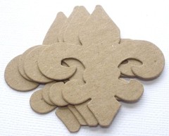 {4} *MINI FLEUR DE LIS* Flourish Accent Chipboard Die Cuts – 2 1/4″ x 2 1/2