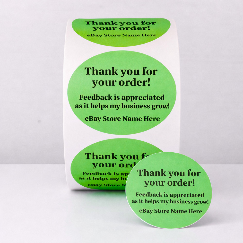 Thank You Stickers for eBay Sellers – Custom Business Name Labels – 2″