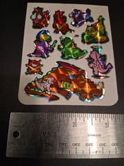 Vintage Stickers BJ Rainbow Dragons Prism Sticker Sheet VTG 80s