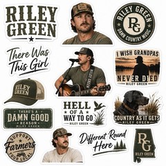 Riley Green Sticker Pack/Country Music/Different Round Here/Country As It Gets