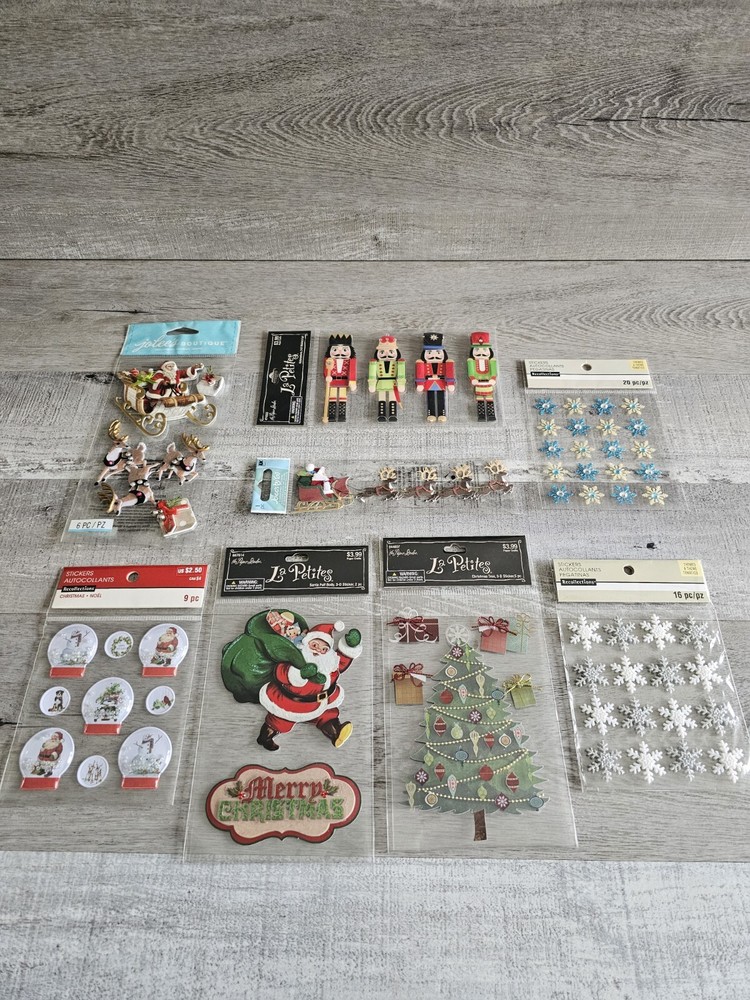 Sticker Lot Christmas Scrapbooking 3D Stickers Holiday Winter RARE Jolee’s #144