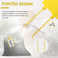 50 Pieces Waterproof Plastic Tags with Marker Pens and Sticker Labels, Self Lock