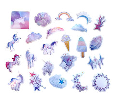 56 Stickers Rainbows Unicorns Themed Box Scrapbooking Card Making Paper Crafts