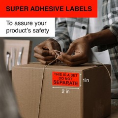 Do Not Separate Labels – 1in x 2in, 500/Roll, 20 Rolls in Fluorescent Red Orange