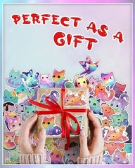 100PCS Cut Cat Stickers for Kids,Kawaii Girls Boys