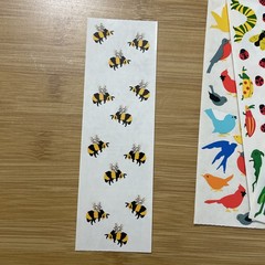 Vintage Mrs. Grossman‘S Sticker Strips,6 Total Outdoor Birds, Bees, Bugs,&Leaves