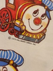 Vintage 1979 Hallmark Sticker 4 Sheets Train Stickers Happy Face in Orig Package