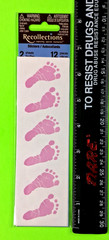 Recollections Baby Girl Footprints 2 Sheet Sticker Pack