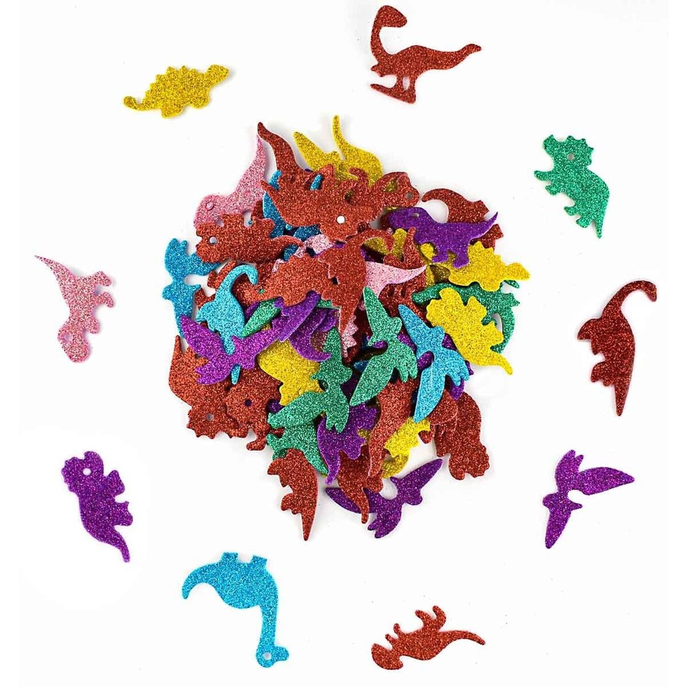 160 Pieces Glitter Dinosaur Foam Stickers Self Adhesive Foam Stickers for Cra…