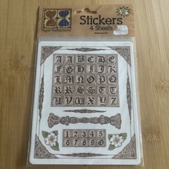 Vtg Paper Reflections Stickers Heritage Letters Numbers Block Typeface Victorian