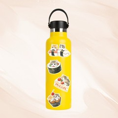 Kawaii Cat Dessert & Sushi Sticker Set | Cute Waterproof Vinyl Planner Laptop De