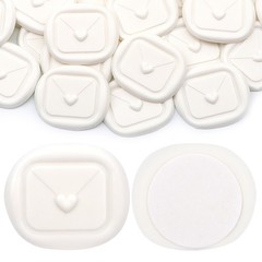 25Pcs White Heart Shaped Wax Seal stickers Self Adhesive Envelope Seal Stickers