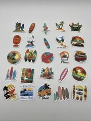 Lot of 45 Summer Surfers Beach Sun Sand Ocean Sunset Self Adhesive Stickers